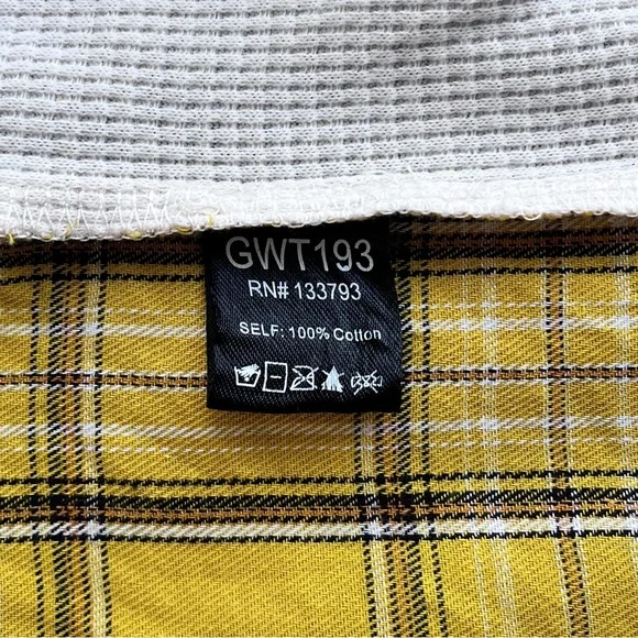 POL Boho Waffle Knit Henley Mixed Plaid Floral Print Women’s Long Sleeve Top L - Picture 11 of 12